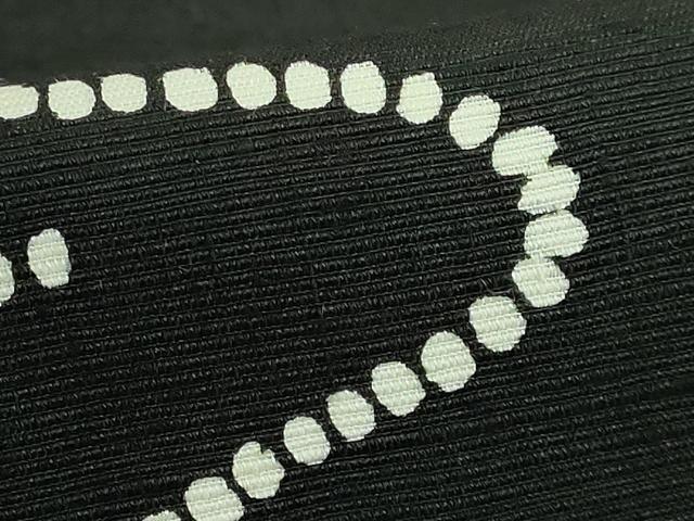 平和屋着物●極上 九寸名古屋帯 紬地 猫 毛糸 黒地 逸品 DZAB3933kh6