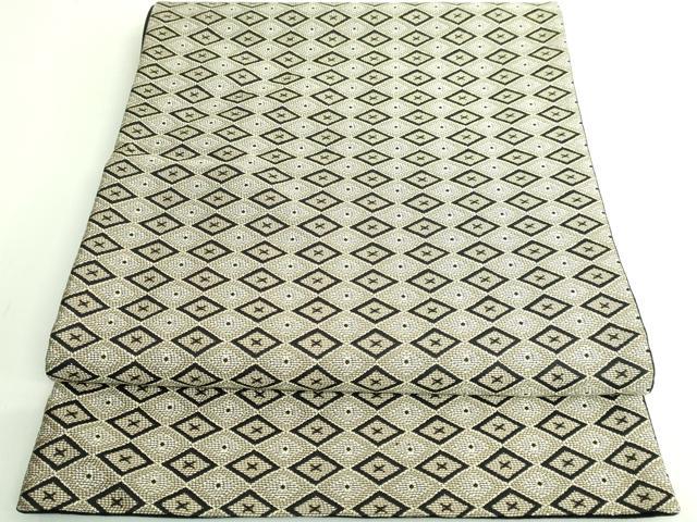 平和屋着物●極上 撫松庵 六通柄袋帯 菱 黒地 逸品 DZAB3945kh6