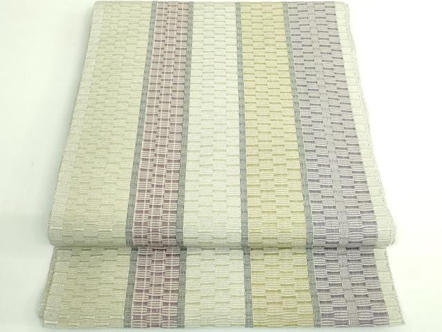 平和屋着物●極上 首里 ロートン織 道屯織 八寸名古屋帯 逸品 DZAB3956kh6