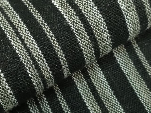 平和屋着物●極上 男性 角帯 縞 綿 黒地 逸品 DZAB3980kh6