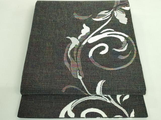 平和屋着物●極上 六通柄袋帯 萬次郎 唐草文 金糸 逸品 DZAB3987kh6