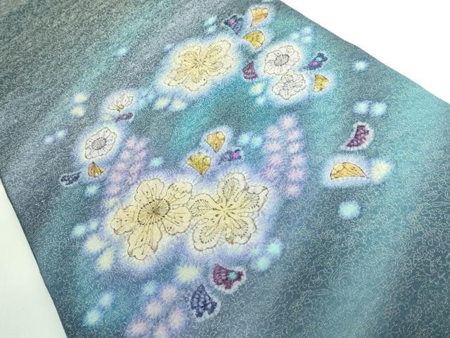 平和屋本店●最高級 二代目 久保田一竹 幻の辻が花 太鼓柄袋帯 金通し地 逸品 DZAB3989kh6