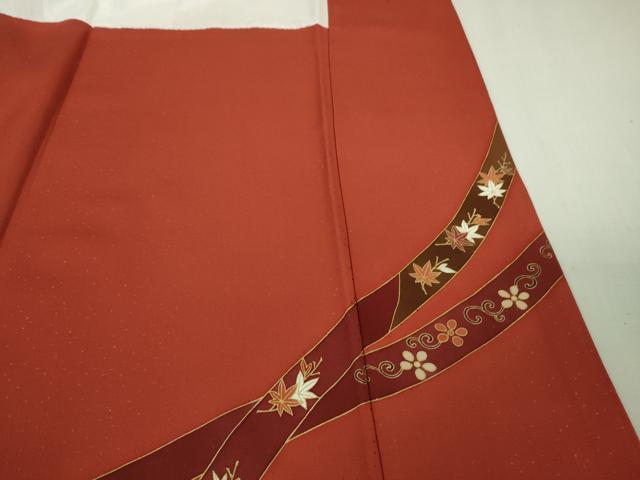平和屋本店●極上 創業460年・千總 訪問着 駒刺繍 鬘帯宝尽くし花文 蘇芳色地 金彩 逸品 DZAB4007kh6