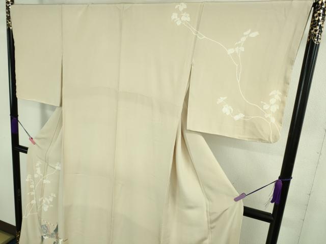 平和屋本店●極上 加賀友禅の巨匠 初代 由水十久 訪問着 人物 草花 練色地 逸品 DZAB4008kh6