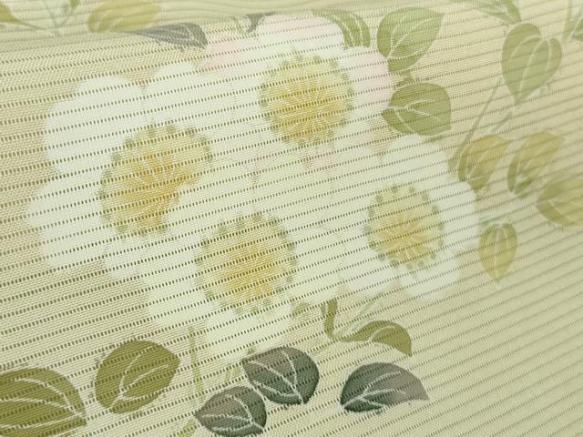 平和屋本店*極上 夏物 訪問着 絽 友禅 枝花文 鳥の子色地 暈し染め 鈴乃屋扱い 逸品 DZAB4034kh6