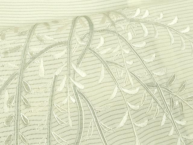 平和屋本店*極上 夏物 中国三大刺繍 スワトウ刺繍 汕頭・相良刺繍 総刺繍 訪問着 絽 秋草文 暈し染め 象牙色 逸品 DZAB4038kh6