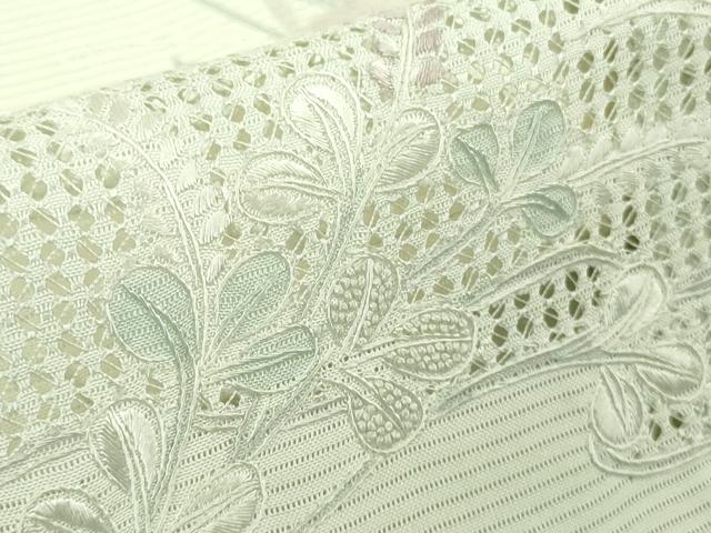平和屋本店*極上 夏物 中国三大刺繍 スワトウ刺繍 汕頭・相良刺繍 総刺繍 訪問着 絽 秋草文 暈し染め 象牙色 逸品 DZAB4038kh6