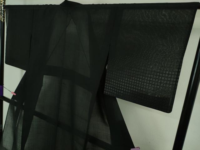 平和屋本店*極上 夏物 夏赤城紬 粋紗絣 濃藍色地 証紙付き 逸品 DZAB4053kh6