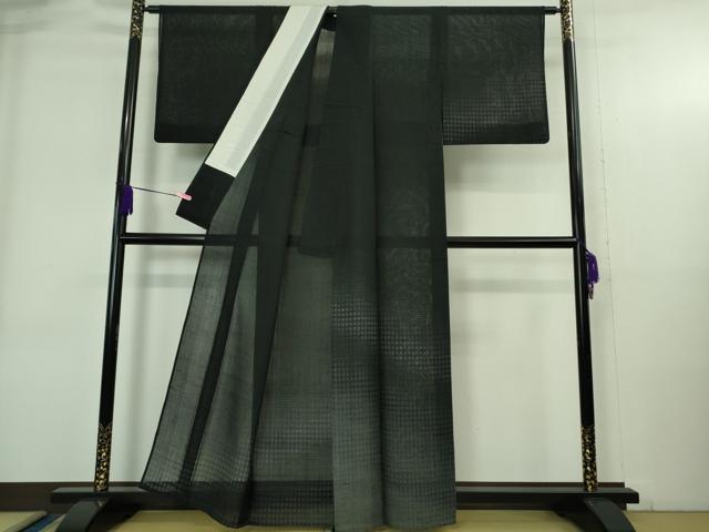 平和屋本店*極上 夏物 夏赤城紬 粋紗絣 濃藍色地 証紙付き 逸品 DZAB4053kh6