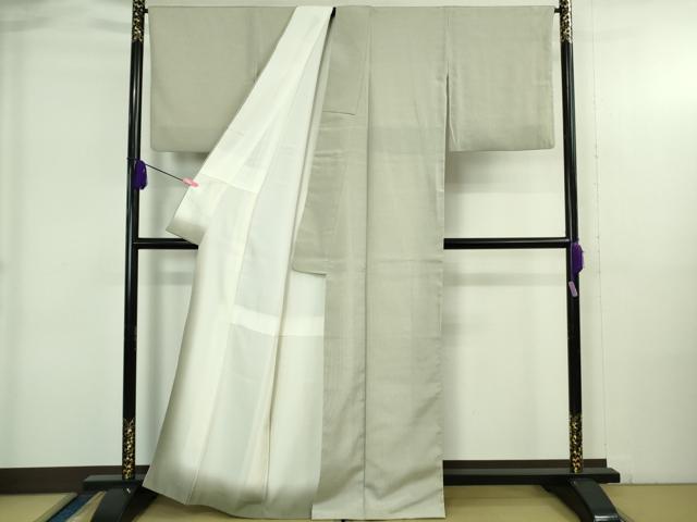 平和屋本店●極上 本塩沢 やまだ織 小出マサイ作 灰白色地 証紙付き 逸品 DZAB4059kh6