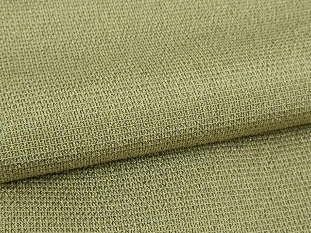 平和屋着物●極上 本塩沢 やまだ織 貝瀬テル作 白橡色地 証紙付き 逸品 未使用 DZAB4061kh6
