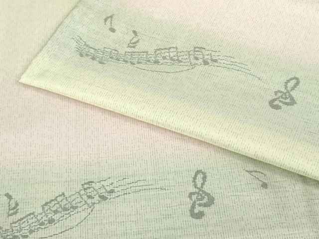 平和屋本店●極上 本場大島紬 音符 楽譜 ト音記号 逸品 DZAB4067kh6