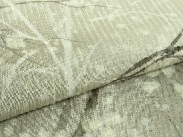 平和屋着物*極上 夏物 本場縞大島紬 訪問着 作家物 つむぎや謹製 樹林文 練色地 証紙付き 逸品 DZAB4074kh6