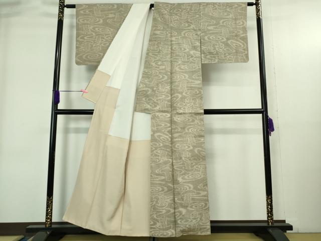 平和屋本店●極上 本場結城紬 重要無形文化財 100亀甲 帆掛け舟 ゑり善扱い 証紙・たとう紙付き 逸品 DZAB4082kh6