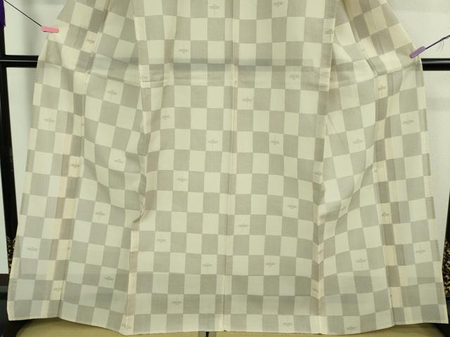 平和屋本店*極上 夏物 本塩沢 夏塩沢 蜻蛉 トンボ 市松文様 逸品 DZAB4088kh6