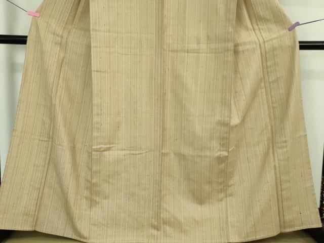 平和屋本店▽極上 伊兵衛織 工芸手織 単衣 縞 反端・たとう紙付き 逸品 未使用 DZAB4089kh6
