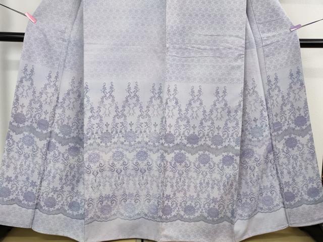 平和屋本店●極上 菅原工房 菅原結作 漢方染紬 訪問着 花唐草文 暈し染め 逸品 未使用 DZAB4091kh6