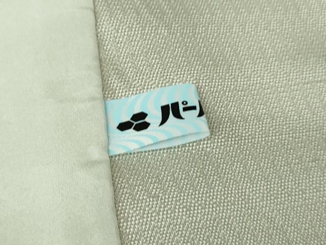 平和屋本店▽極上 京都染織メーカー・貴久樹謹製 野蚕糸 ナチュラルタッサー 単衣 灰白色地 証紙付き ロング丈 逸品 DZAB4096kh6
