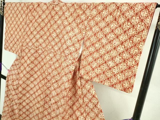 平和屋本店●極上 岩手の匠 草紫堂 南部絞り 茜染 綿 逸品 DZAB4103kh6