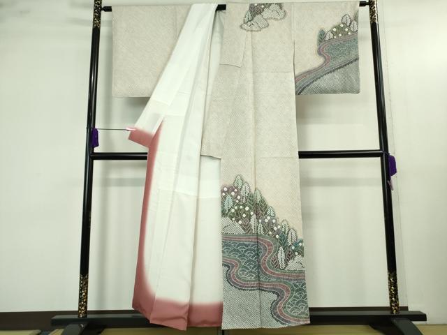 平和屋本店●極上 名門 藤娘きぬたや・総絞り 訪問着 樹林文 逸品 未使用 DZAB4127kh6
