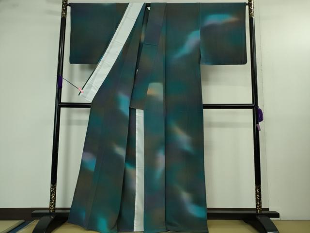 平和屋着物▽極上 小紋 単衣 暈し染め 逸品 DZAB4130kh6