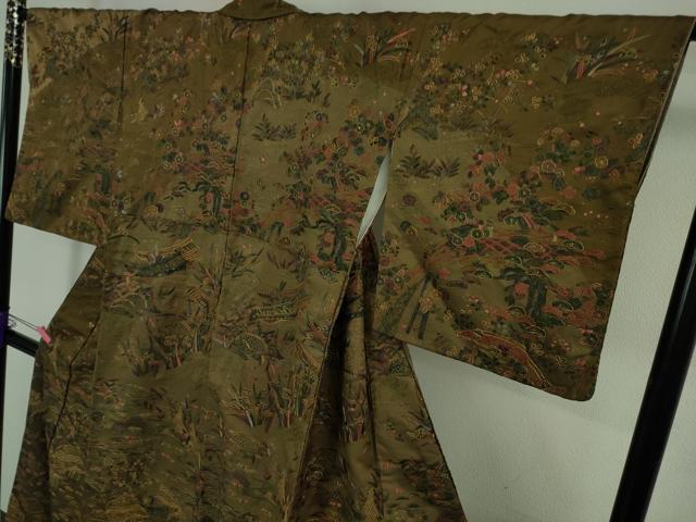 平和屋本店●極上 中国三大刺繍 スワトウ刺繍 汕頭刺繍 相良刺繍 総刺繍 訪問着 渡橋風景 暈し染め 金糸 逸品 DZAB4132kh6
