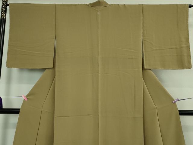 平和屋着物●極上 色無地 空五倍子色 逸品 未使用 DZAB4139kh6