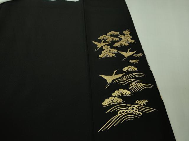 平和屋本店●極上 金彩友禅 卓越技能者・名工・和田光正 黒留袖 花束文 金銀彩 逸品 DZAB4144kh6