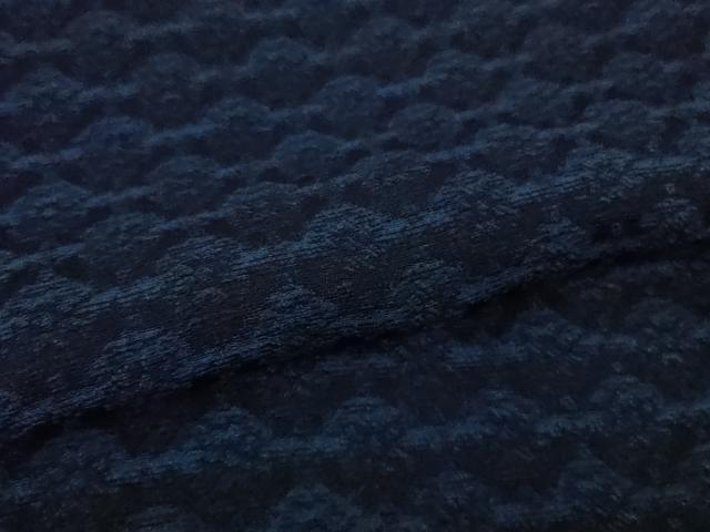 平和屋着物●極上 本藍 お召 美の花 反端付き 逸品 DZAB4177kh6