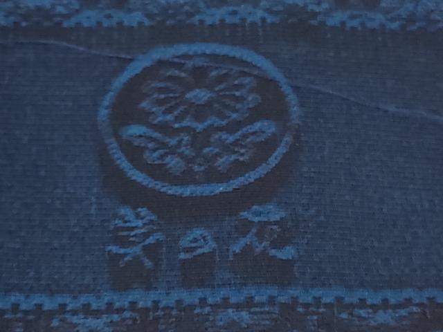 平和屋着物●極上 本藍 お召 美の花 反端付き 逸品 DZAB4177kh6
