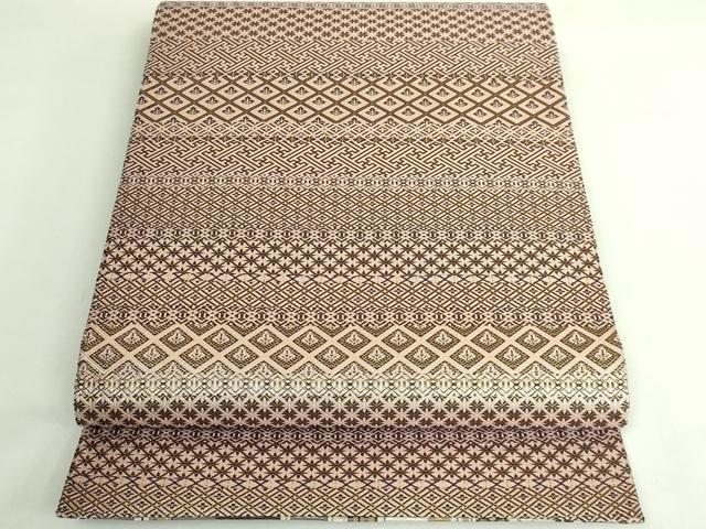 平和屋本店●極上 本場筑前博多織 両面 全通柄袋帯 花唐間道 金糸 逸品 DZAB4219kh6