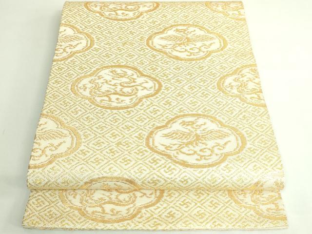 平和屋本店●最高級 龍村平蔵製 六通柄 本袋帯 俵屋龍鳳文 金糸 逸品 DZAB4227kh6