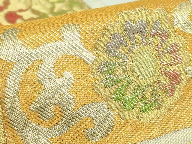 平和屋着物●極上 西陣 川島織物 六通柄 本袋帯 正倉院花文 金糸 逸品 DZAB4238kh6