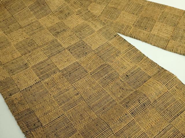 平和屋着物●極上 伊兵衛織 工芸手織 八寸名古屋帯 市松文様 逸品 DZAB4256kh6