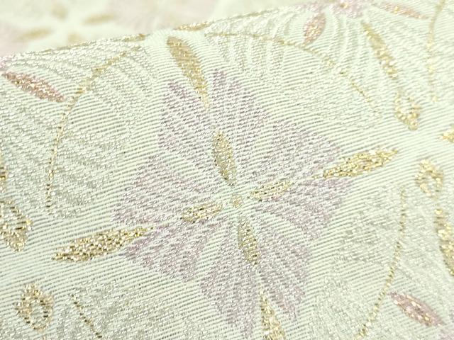 平和屋着物●極上 全通柄袋帯 七宝花菱文 金糸 逸品 DZAB4279kh6
