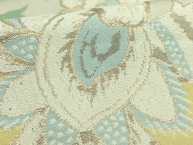 平和屋本店●極上 洛風林 工芸帯地 六通柄袋帯 更紗花文 金糸 逸品 DZAB4293kh6