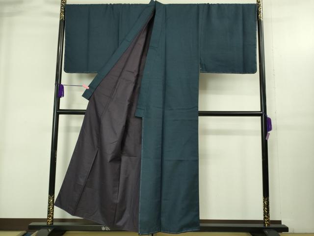 平和屋着物●極上 男性 紬 アンサンブル 長襦袢(袷)・長羽織セット キングサイズ 亀甲柄 逸品 未使用 DZAB4303kh6