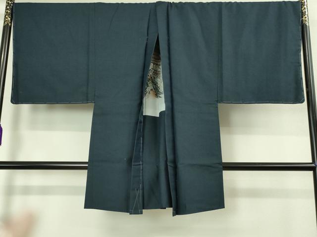 平和屋着物●極上 男性 紬 アンサンブル 長襦袢(袷)・長羽織セット キングサイズ 亀甲柄 逸品 未使用 DZAB4303kh6