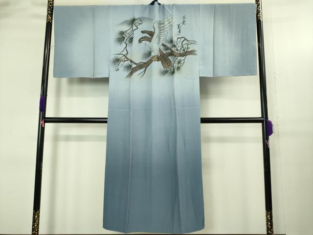平和屋着物●極上 男性 紬 アンサンブル 長襦袢(袷)・長羽織セット キングサイズ 亀甲柄 逸品 未使用 DZAB4303kh6