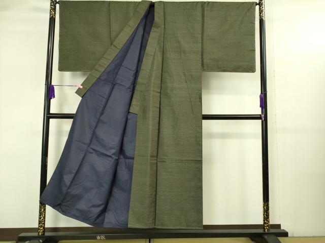 平和屋着物●極上 男性 本場大島紬 アンサンブル 長羽織 羽裏・蟹 逸品 未使用 DZAB4307kh6