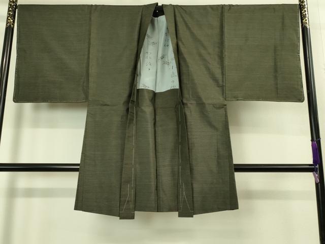 平和屋着物●極上 男性 本場大島紬 アンサンブル 長羽織 羽裏・蟹 逸品 未使用 DZAB4307kh6
