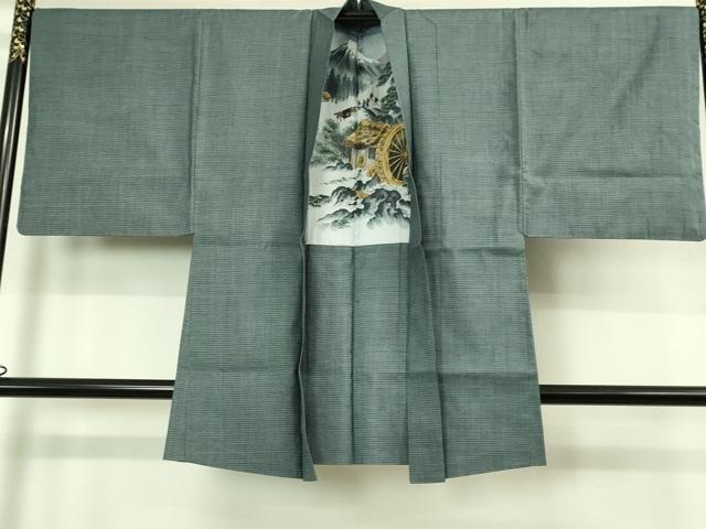 平和屋着物●極上 男性 本場大島紬 アンサンブル 長羽織 100亀甲 総詰め 逸品 DZAB4308kh6