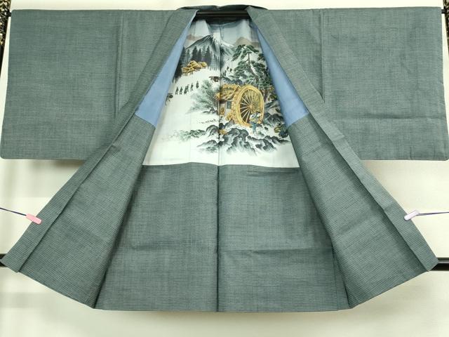 平和屋着物●極上 男性 本場大島紬 アンサンブル 長羽織 100亀甲 総詰め 逸品 DZAB4308kh6