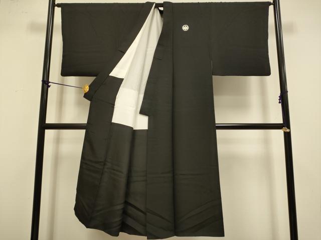 平和屋着物●極上 男性 黒紋付 羽織セット 逸品 DZAB4320kh6