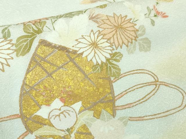 平和屋本店●極上 訪問着 駒刺繍 花篭文 暈し染め 金彩 逸品 DZAB4330kh6