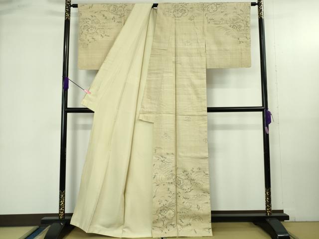 平和屋着物●極上 インド・アッサム 野蚕糸 手織 ムガシルク 訪問着 辻が花 浅黄色地 逸品 DZAB4333kh6