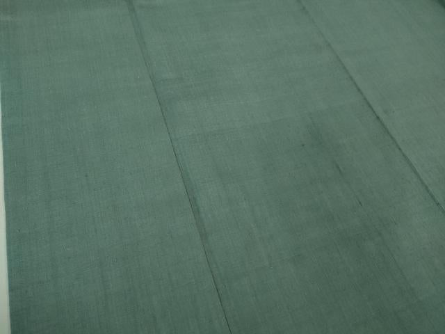平和屋本店●極上 本場結城紬 重要無形文化財 色無地 水浅葱色 逸品 DZAB4336kh6