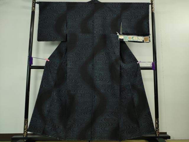 平和屋着物●極上 本場結城紬 重要無形文化財 胴抜き仕立て 100亀甲 観世水 証紙付き 逸品 未使用 DZAB4337kh6