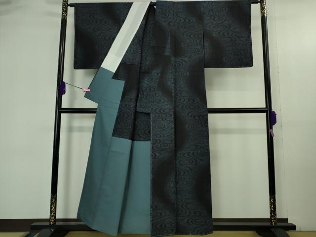 平和屋着物●極上 本場結城紬 重要無形文化財 胴抜き仕立て 100亀甲 観世水 証紙付き 逸品 未使用 DZAB4337kh6