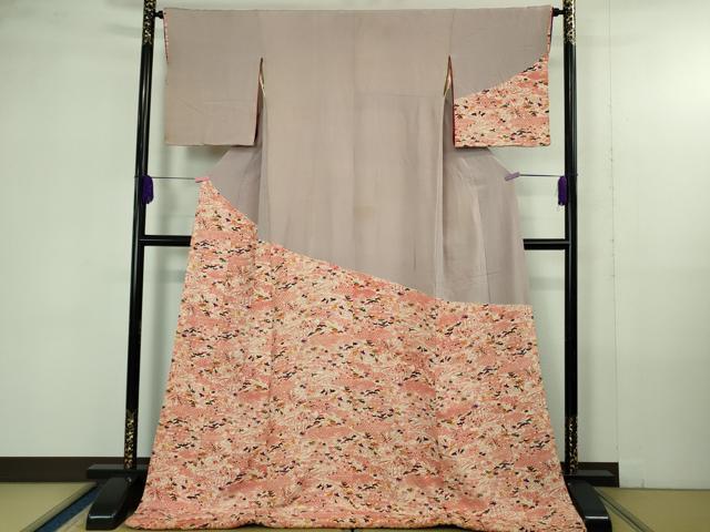 平和屋本店●極上 アンティーク 大正ロマン 訪問着 お引きずり・お引き摺り 舞妓 芸妓 衣装 型染 流水花文 逸品 DZAB4346kh6
